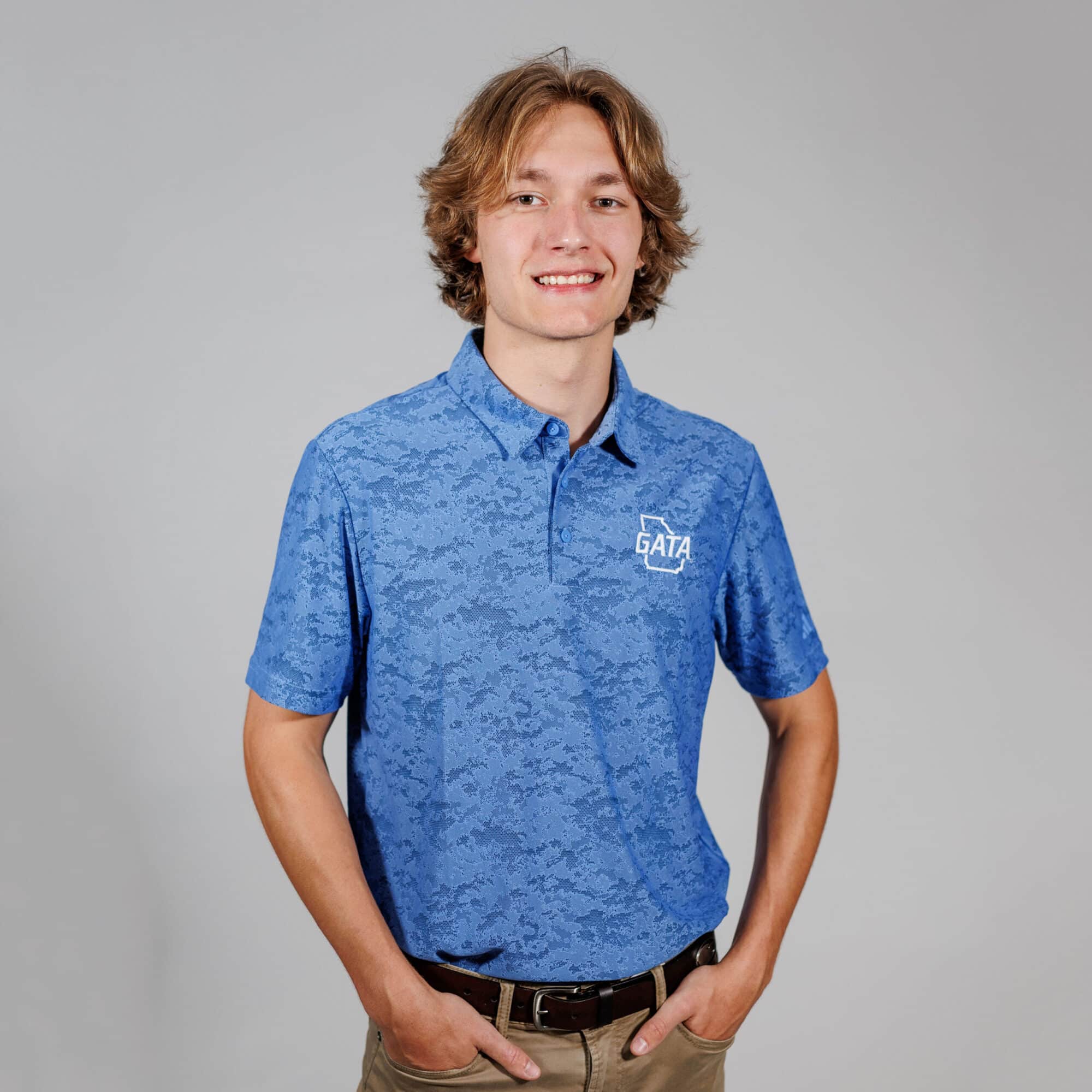 Georgia Southern Textured Polo with GATA State